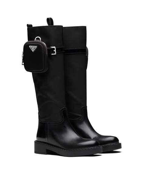 prada stiefel tasche|Prada leather ankle boots.